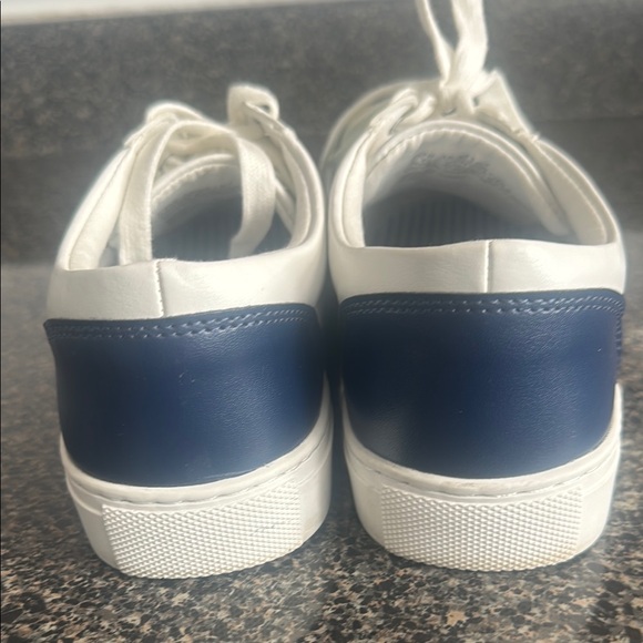 JCrew White Sneakers with Green and Blue Stripes - Picture 4 of 10